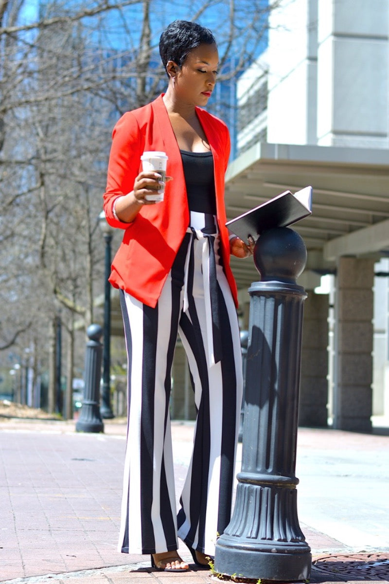 Candy Apple Red Ruched Sleeve Blazer
